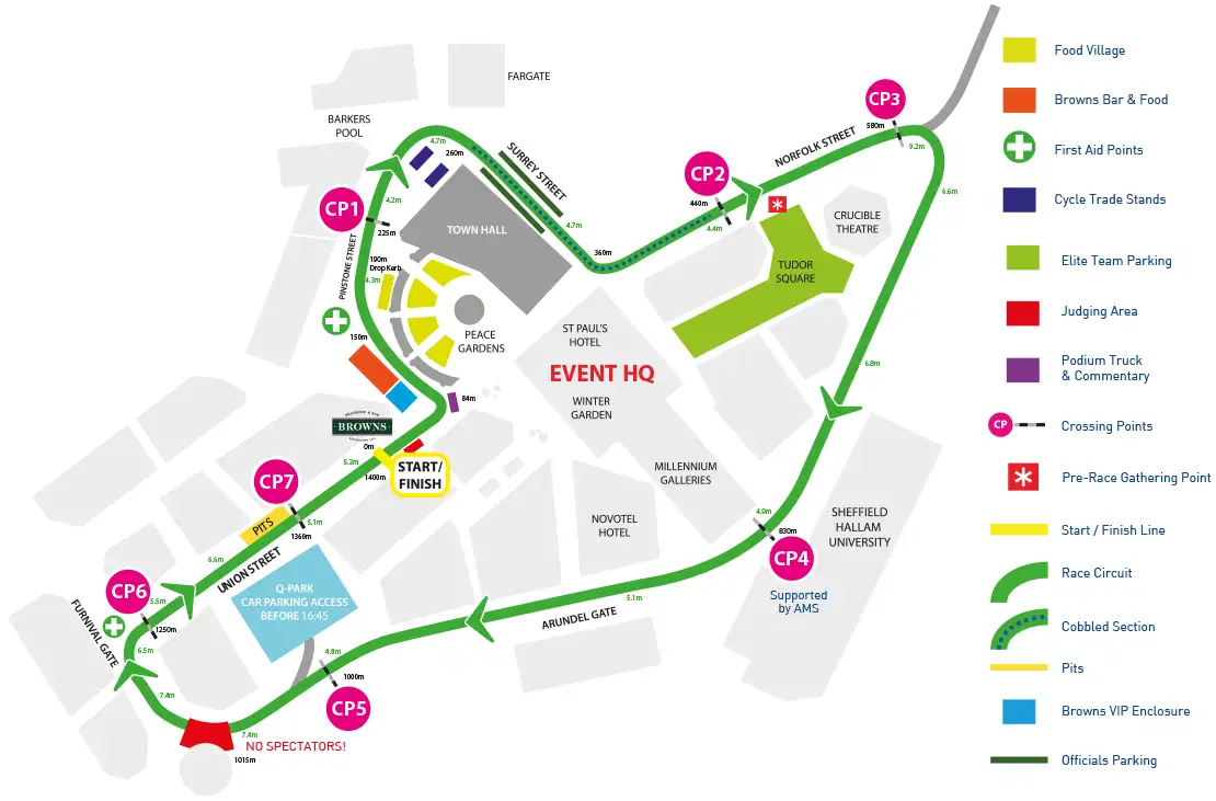 Sheffield Grand Prix Circuit Map